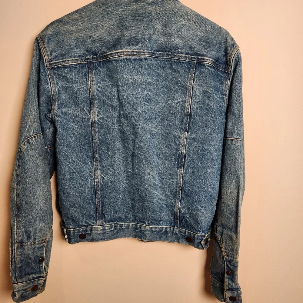 VTG 90s Calvin Klein Denim Trucker Jacket Large L MN C1201 Distressed Acid Wash